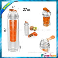 BPA free plastic sport water bottle with fruit infuser